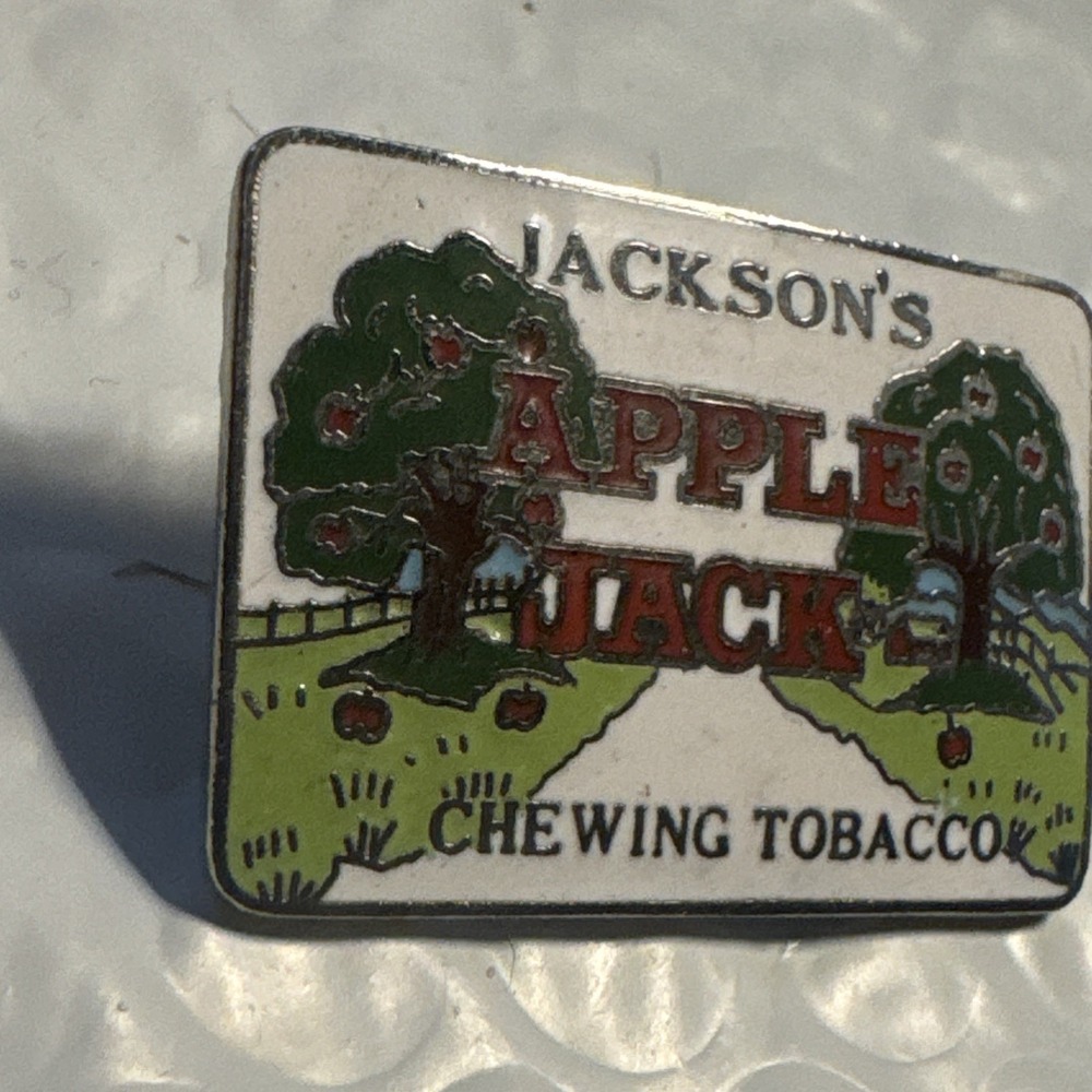 Old Vintage Apple Jack Chewing Tobacco Hat Coat Lapel PIN Charm - Picture 3 of 6